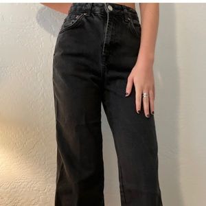 Black jeans with a stripe down the side size 26